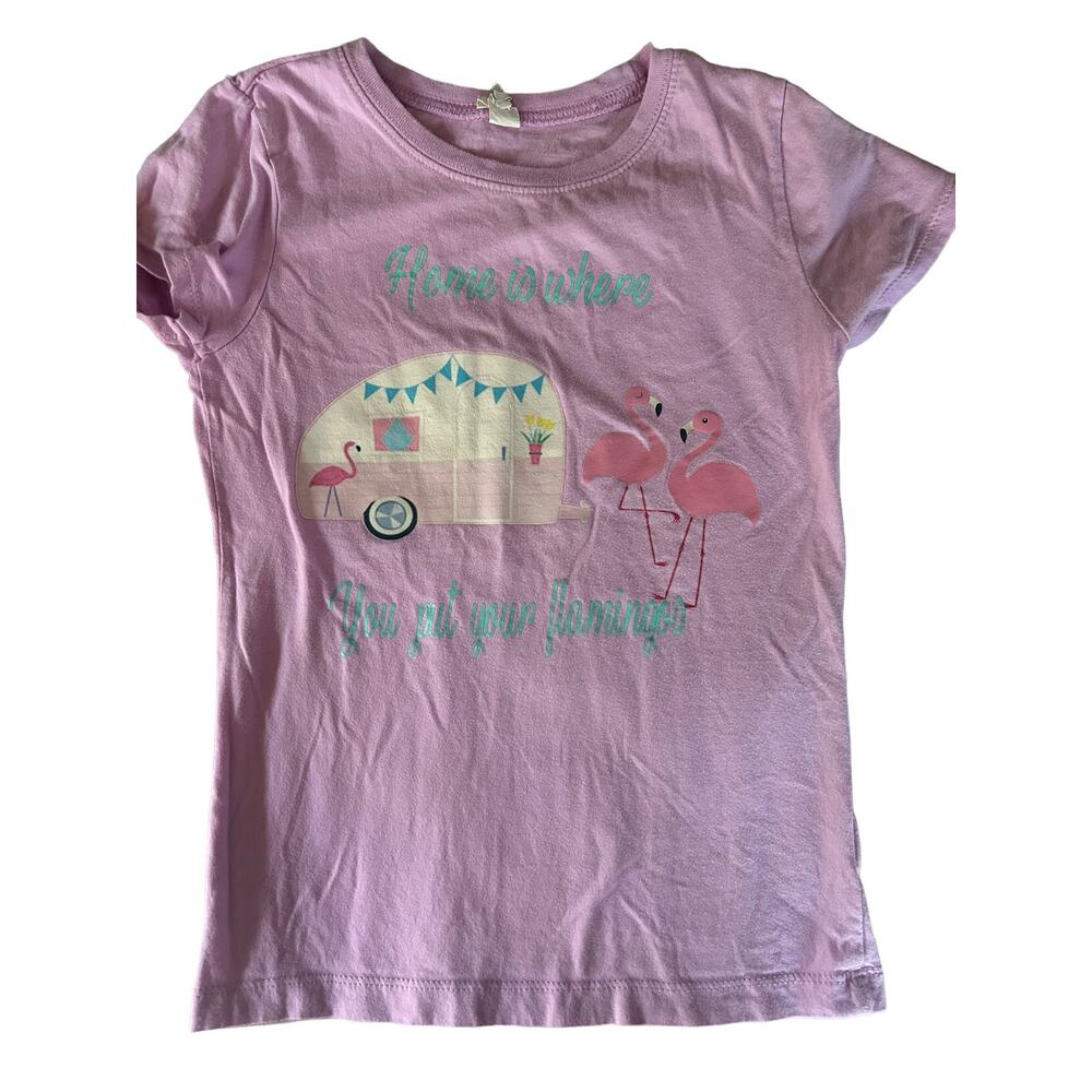 Purple Flamingo Camper Shirt size medium